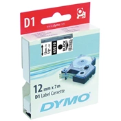 DYMO címke LM D1 alap 12mm fekete/átlátszó