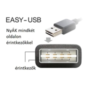 Delock Kábel, EASY-USB 2.0-s A-típusú csat. > EASY-USB 2.0-s Micro-B típusú csat.ívelt 0,5 m, fekete