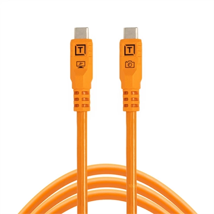 TetherPro Optima 10G USB-C, 1.8m, Straight to Straight (narancs)