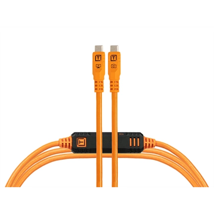 TetherPro Optima 10G USB-C, 4.6m, Straight to Straight (narancs)