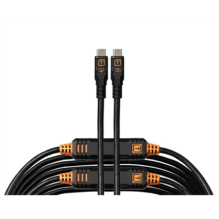 TetherPro Optima 10G USB-C, 9.4m, Straight to Straight (fekete)