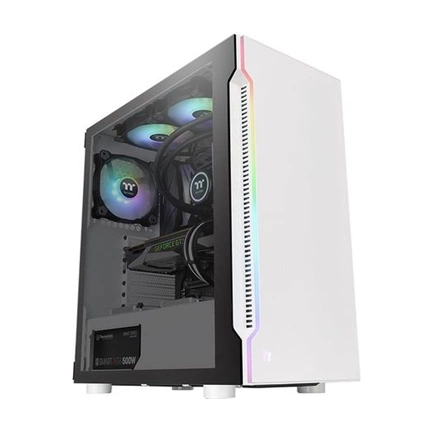 Thermaltake H200 TG Snow RGB táp nélküli ATX számítógépház fehér