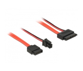 Delock SATA-III + 4pin P4 > Slim SATA 13pin 0,3m