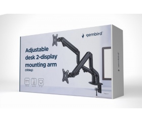 GEMBIRD Adjustable desk 2-display mounting arm (ti